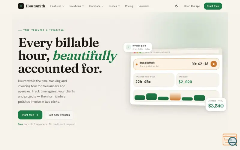 Screenshot of Hoursmith
