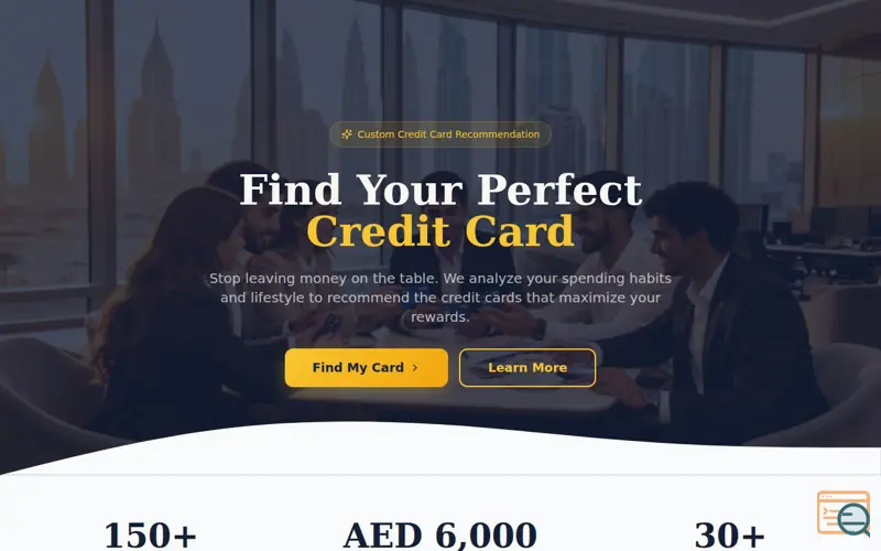 Screenshot of UAE Credit Card Match