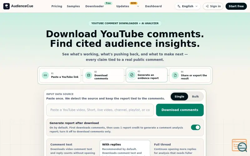 Screenshot of AudienceCue