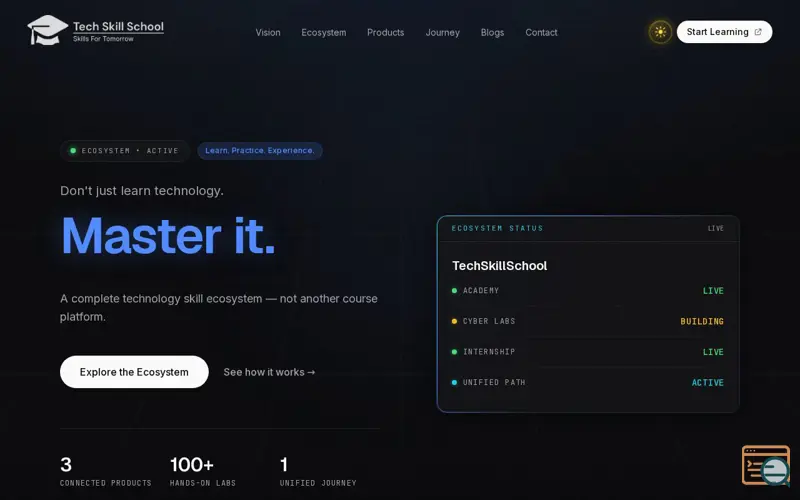 Screenshot of Tech Skill School