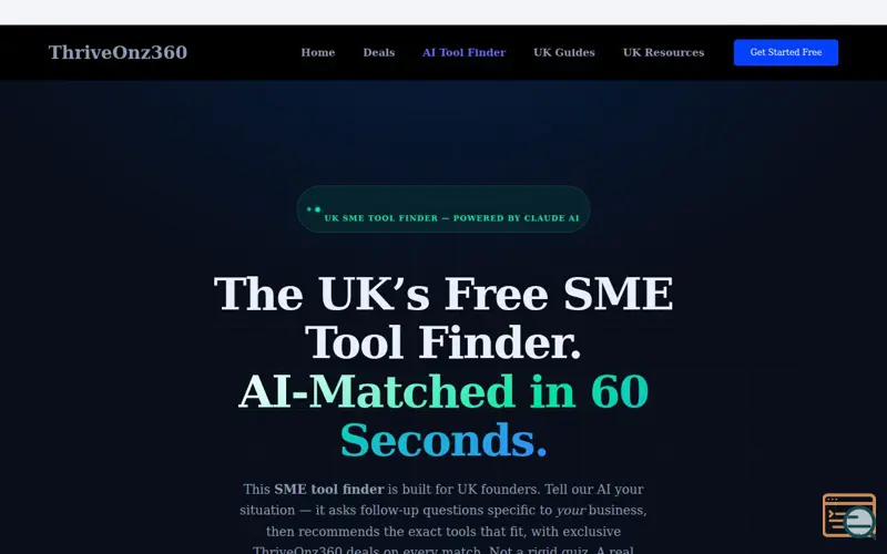 Screenshot of ThriveOnz360 - Free AI tool finder