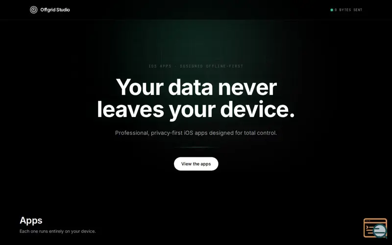 Screenshot of Offgrid Studio — Privacy-first iOS Apps