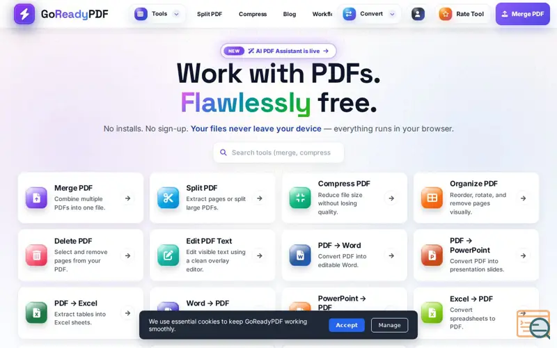 Screenshot of GoReadyPDF