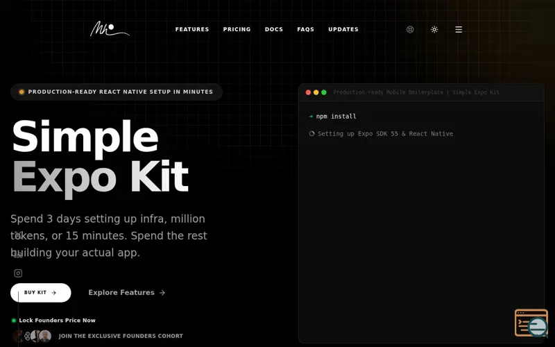 Screenshot of Simple Expo Kit - React Native Starter
