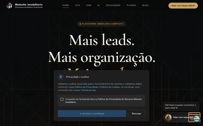 Screenshot of Website Imobiliário, a launch using ViaCEP