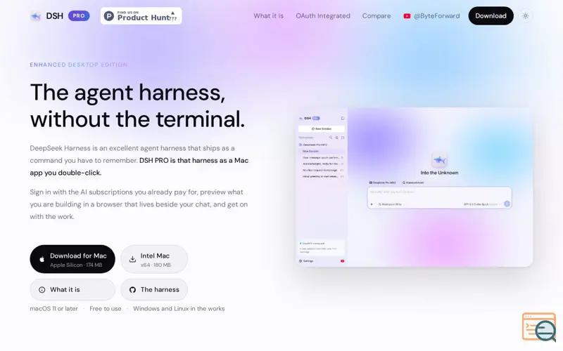 Screenshot of DSH PRO — DeepSeek Harness as an App