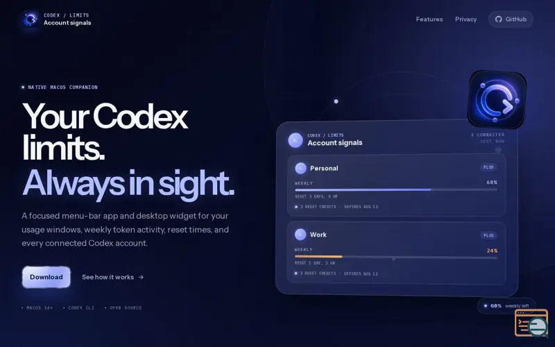 Screenshot of Codex Limits