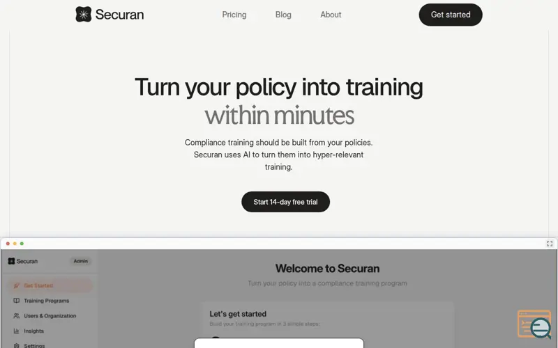 Screenshot of Securan