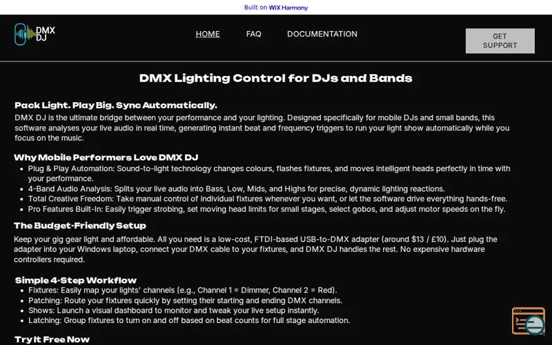 Screenshot of DMX Lighting Control for DJs and Bands
