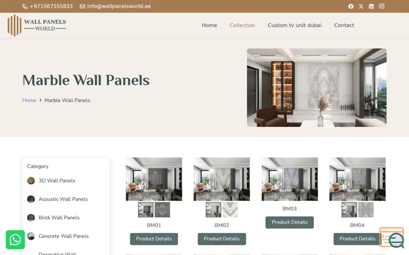 Screenshot of Wall Panels World