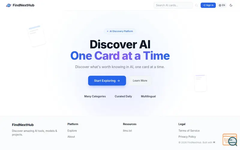 Screenshot of FindNextHub