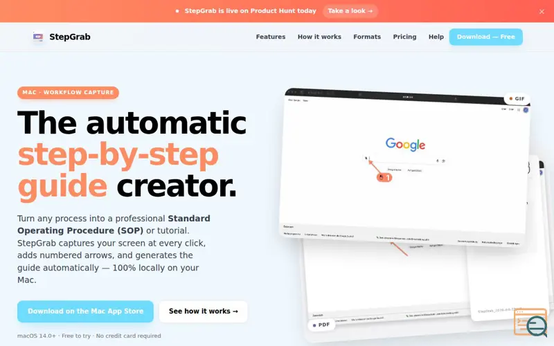 Screenshot of StepGrab