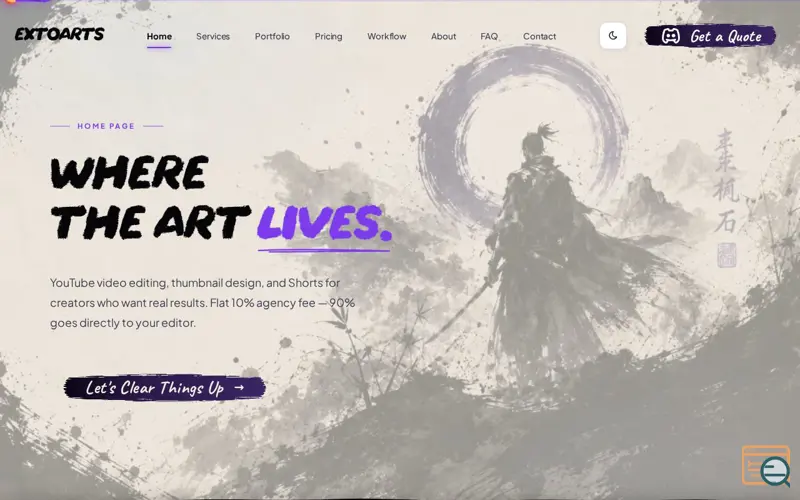 Screenshot of ExtoArts