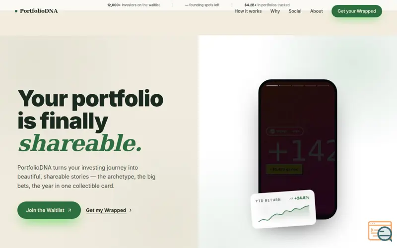 Screenshot of PortfolioDNA