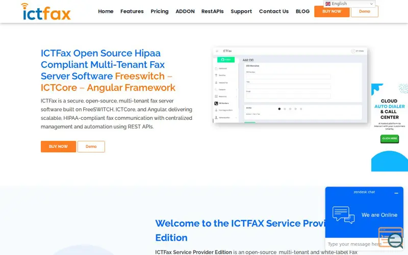 Screenshot of ICTFAX