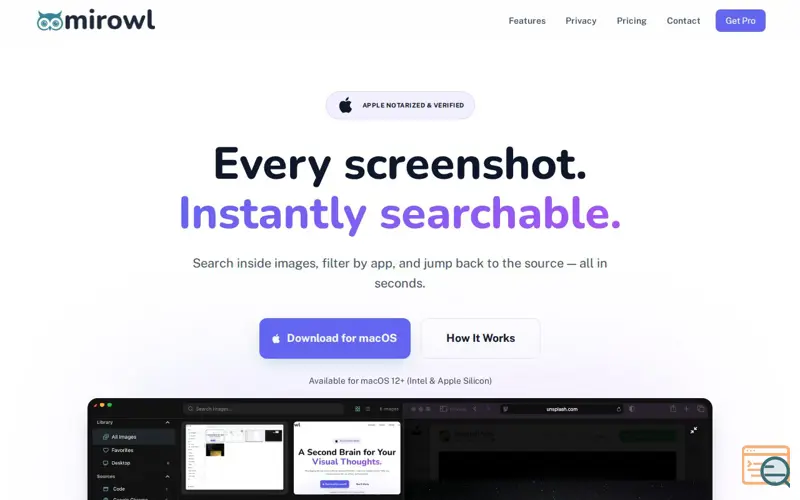 Screenshot of Mirowl