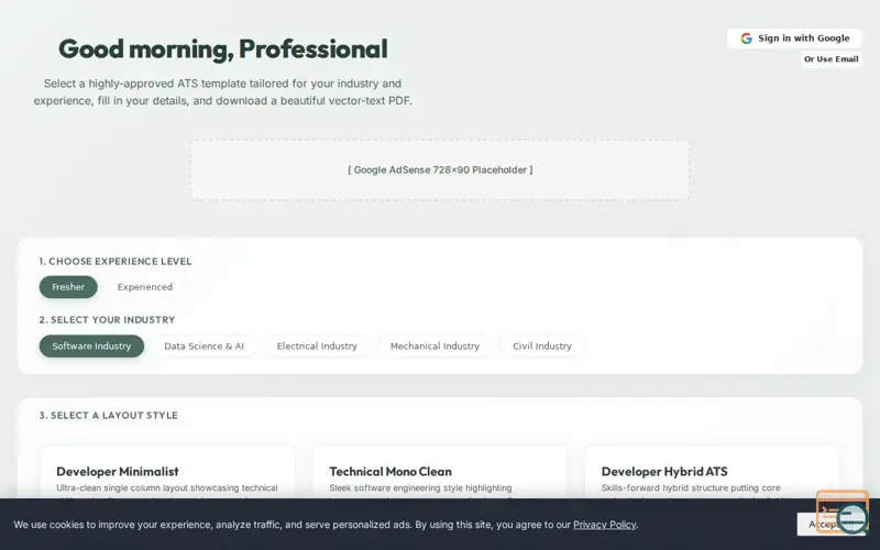 Screenshot of ZenResume