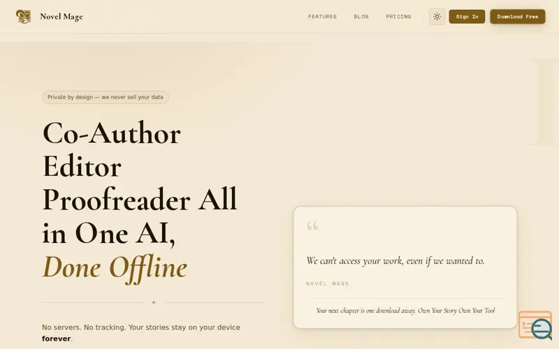 Screenshot of Novel Mage