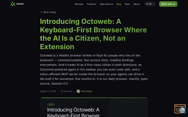 Screenshot of Octoweb