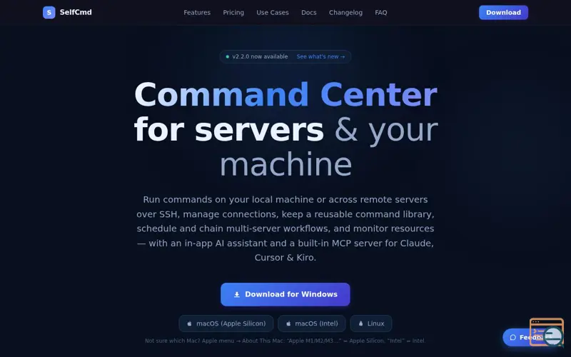 Screenshot of SelfCmd