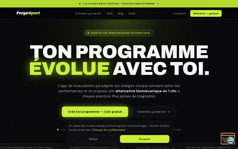 Screenshot of ForgeSport