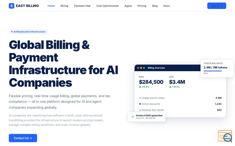 Screenshot of Easybilling
