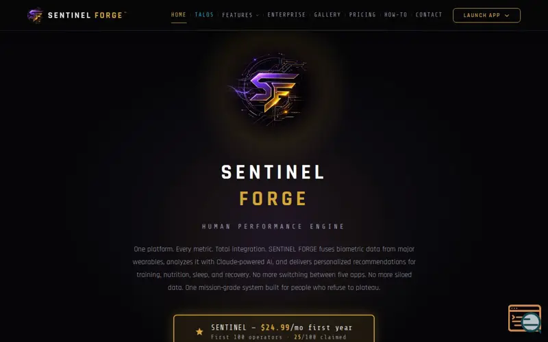Screenshot of SENTINEL FORGE