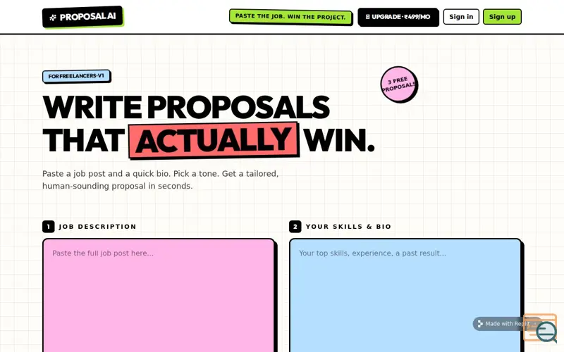 Screenshot of Proposal AI