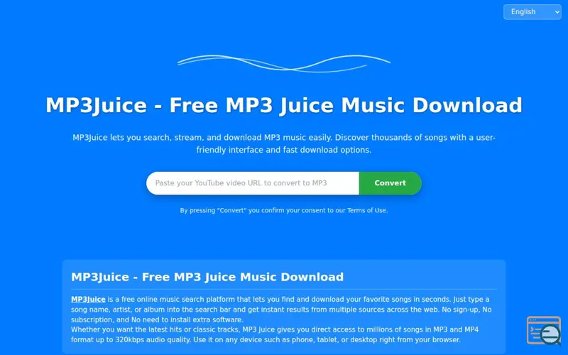 Screenshot of MP3Juice