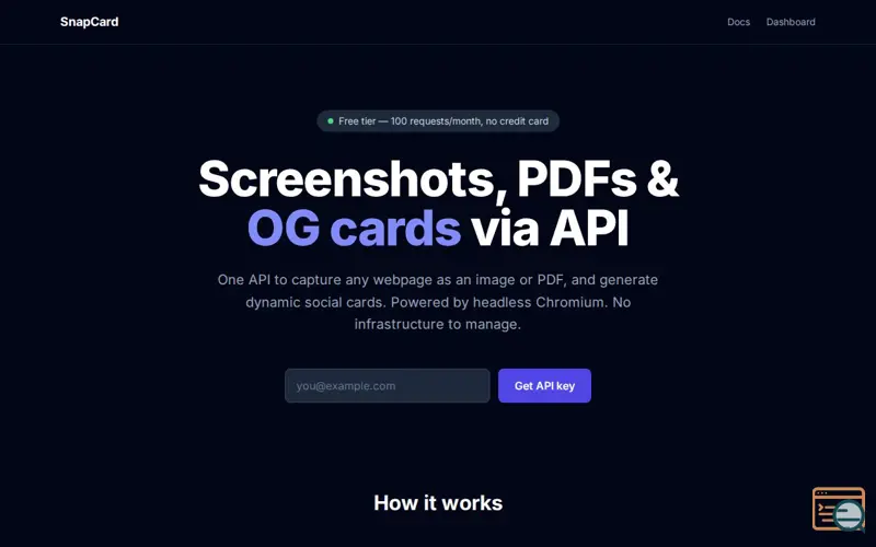 Screenshot of SnapCard