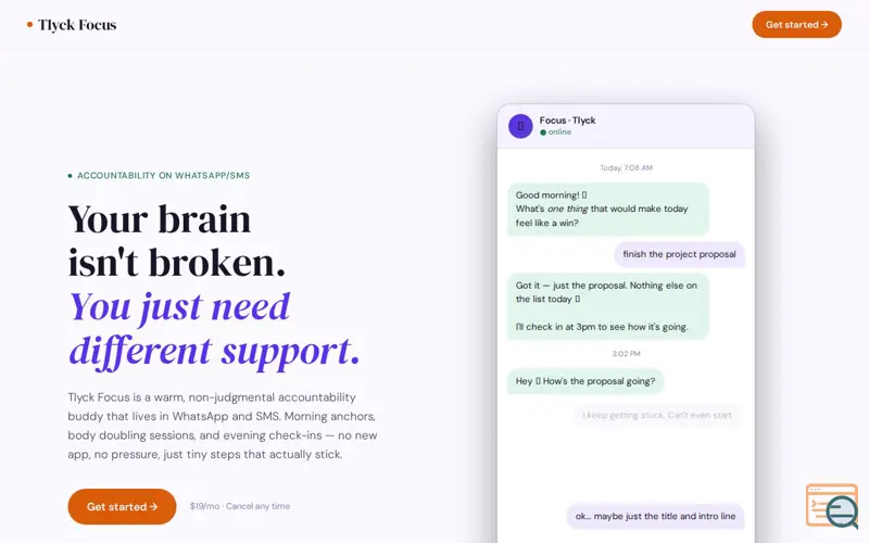 Screenshot of Tlyck Focus