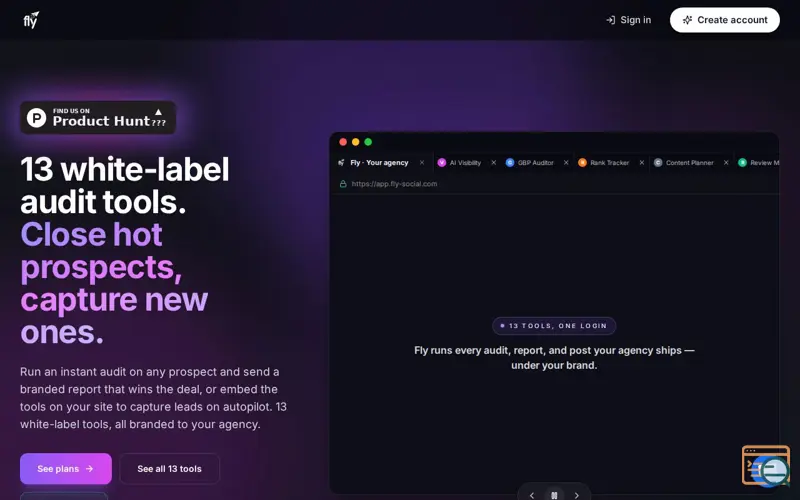 Screenshot of Fly: Lead Gen Tools for Agencies