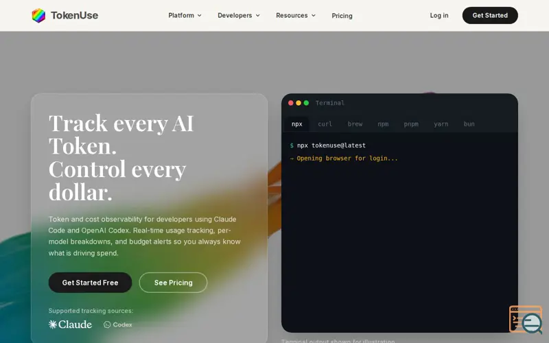 Screenshot of TokenUse