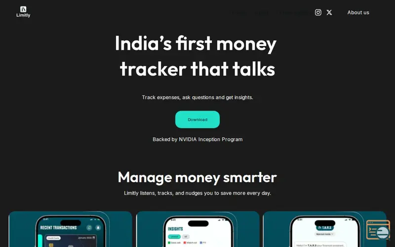 Screenshot of limitly app