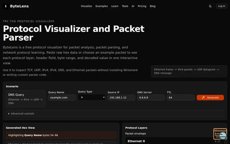 Screenshot of ByteLens