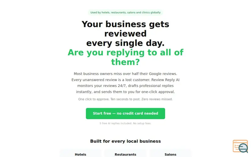 Screenshot of review reply 