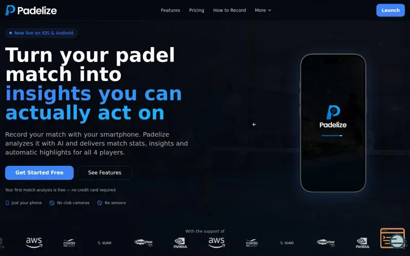 Screenshot of Padelize