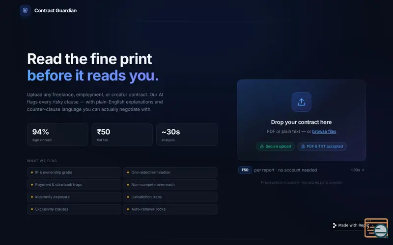 Screenshot of Contract Guardian