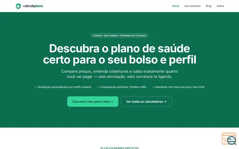 Screenshot of Calcula Plano