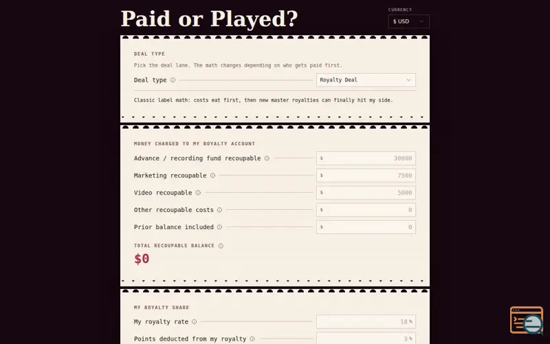 Screenshot of Paid or Played?