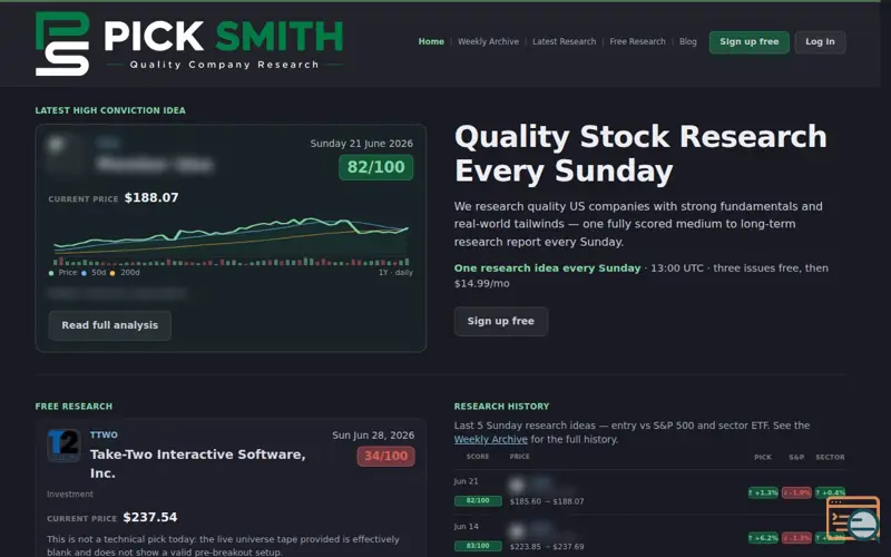 Screenshot of Picksmith