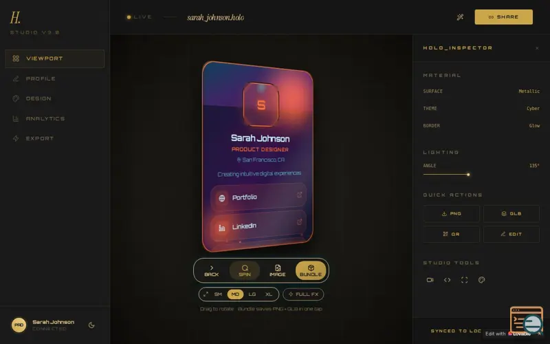 Screenshot of HOLO BETA