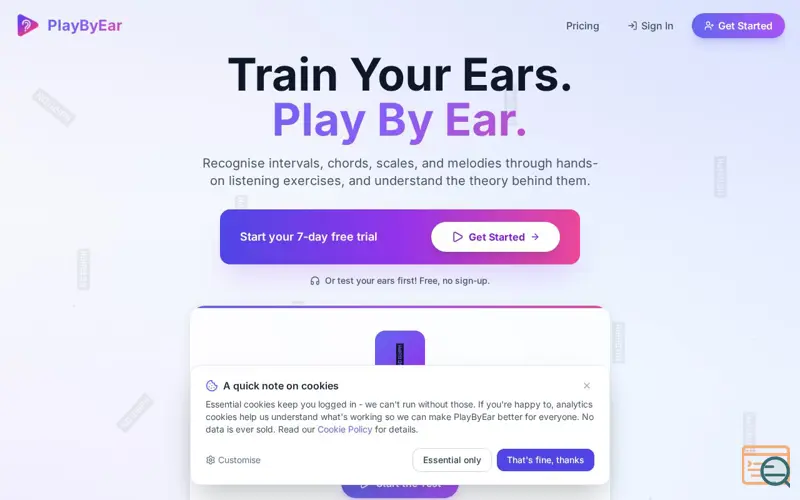 Screenshot of PlayByEar, a launch using Heroku