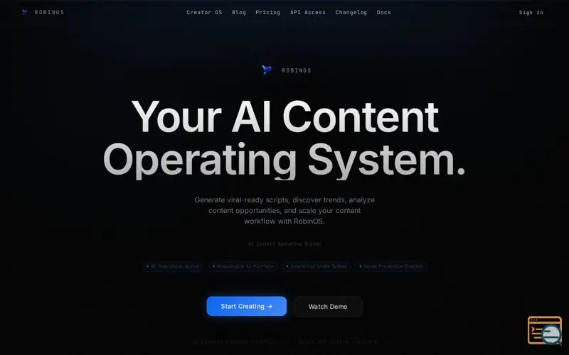 Screenshot of RobinOS