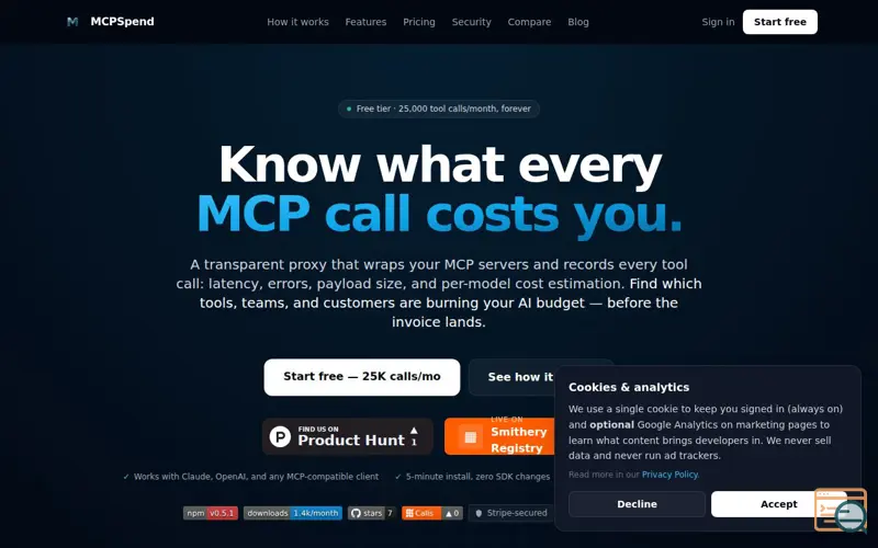 Screenshot of MCPSpend