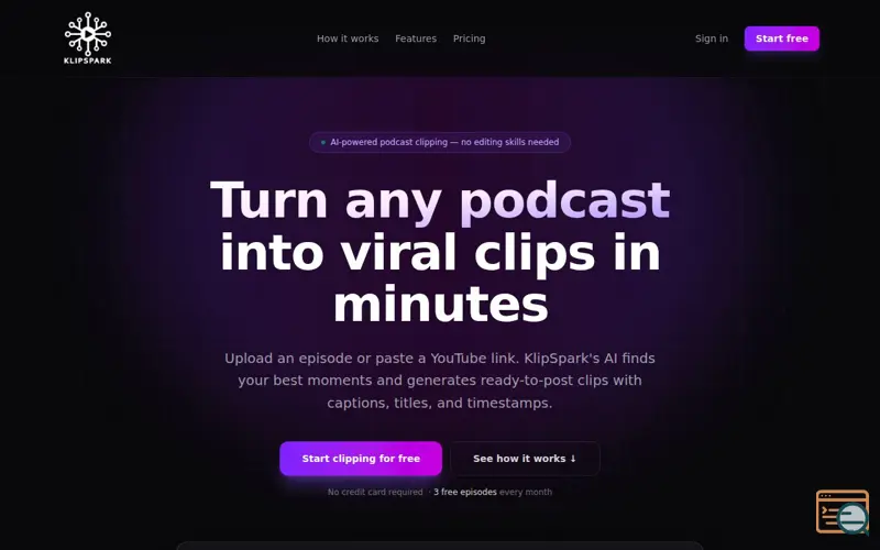 Screenshot of KlipSpark