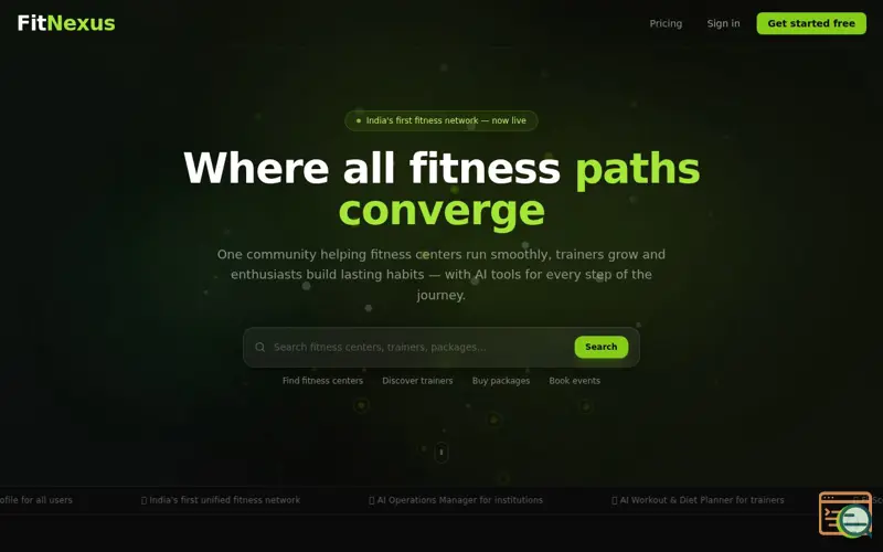 Screenshot of FitNexus