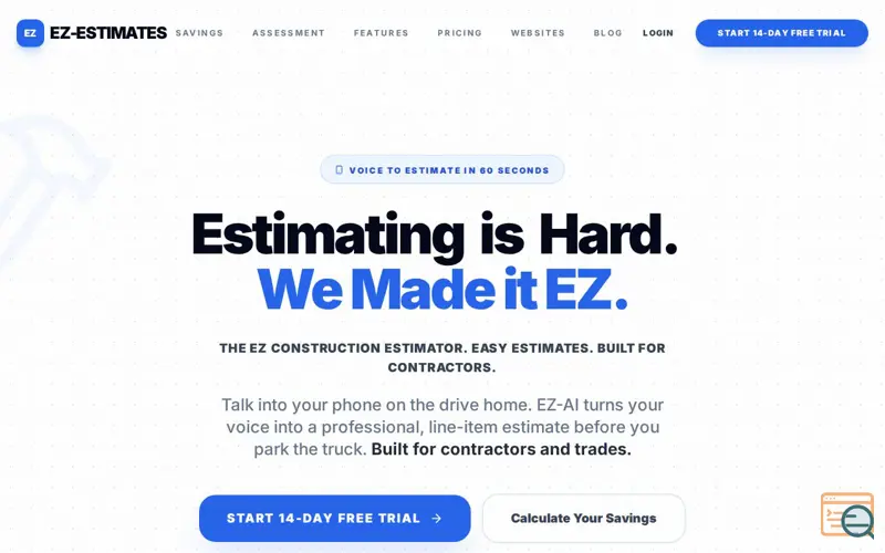 Screenshot of EZ-Estimates