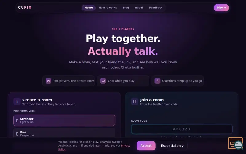 Screenshot of Curio