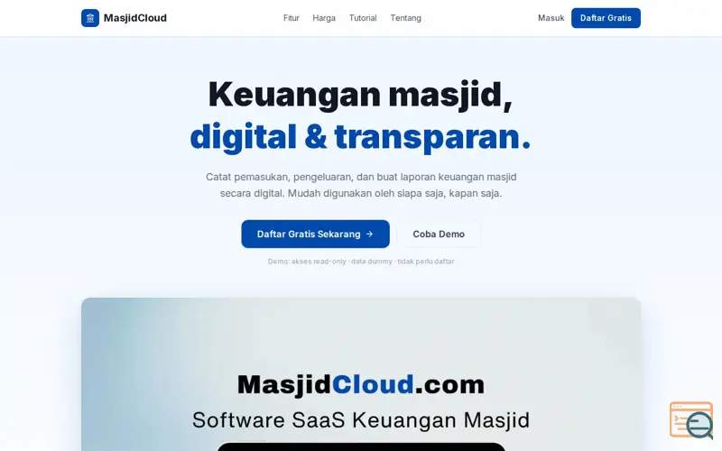 Screenshot of MasjidCloud
